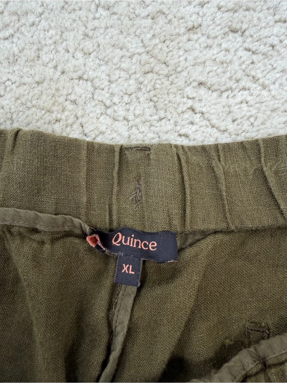 Quince Women’s Size XL Extra Large Martini Olive Green European Linen Pants